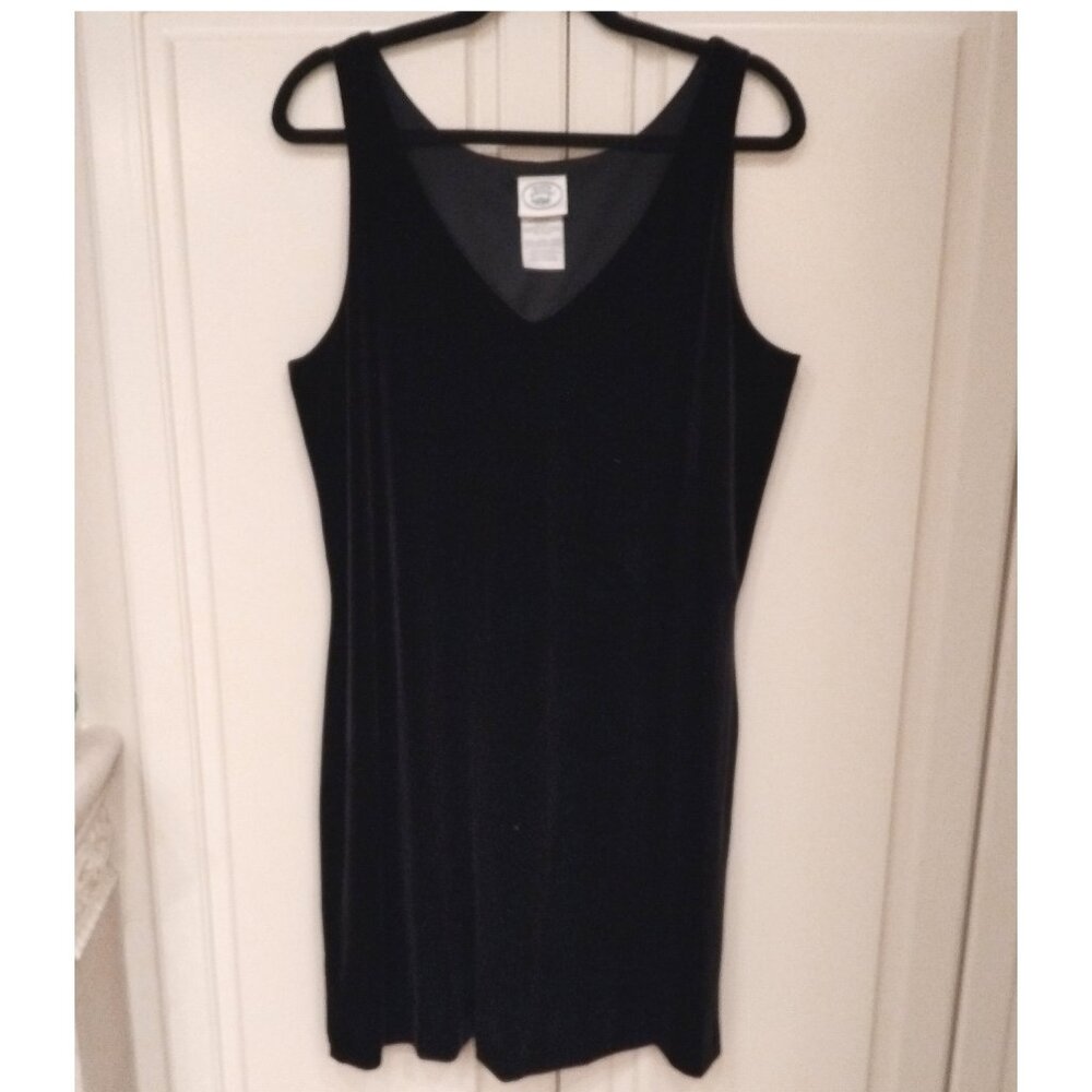 Laura Ashley Black Velvet Cocktail Dress -- Size XL